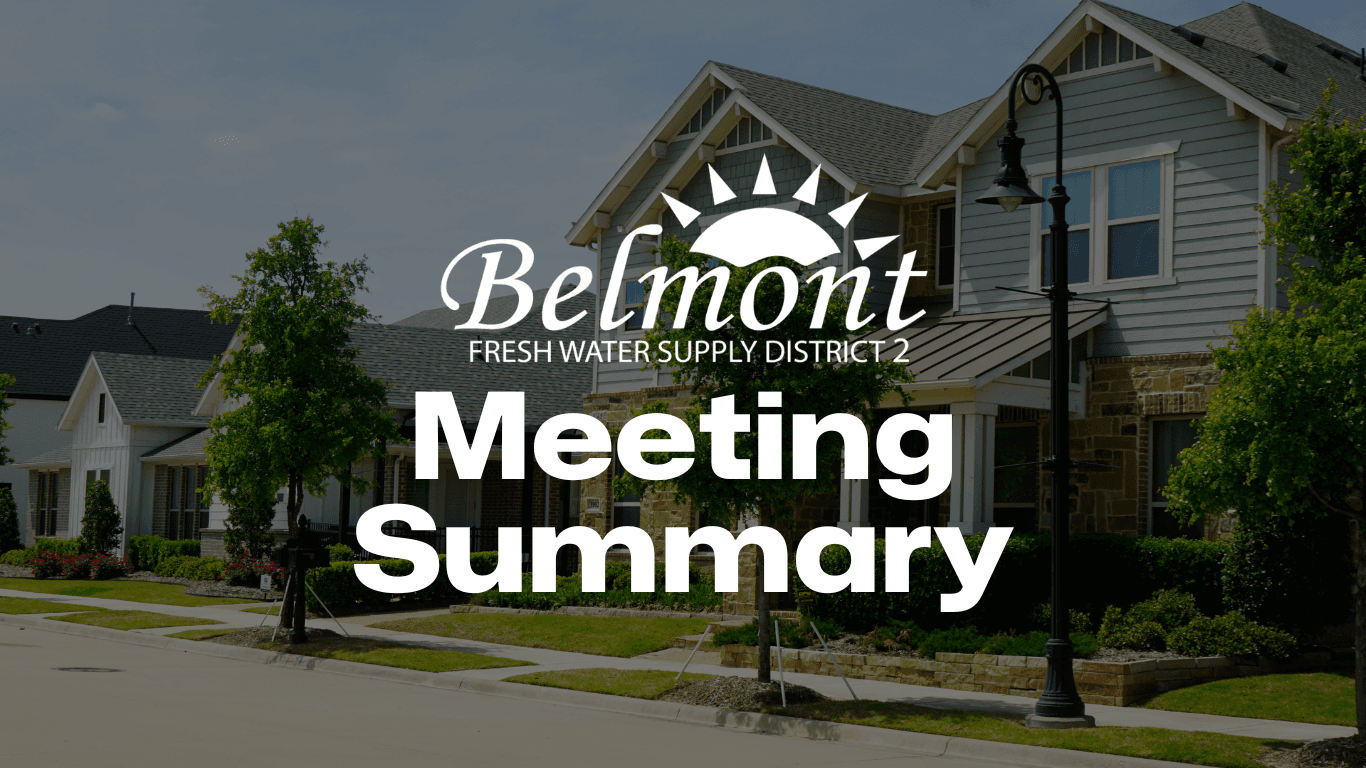 Belmont 2 Meeting Summary